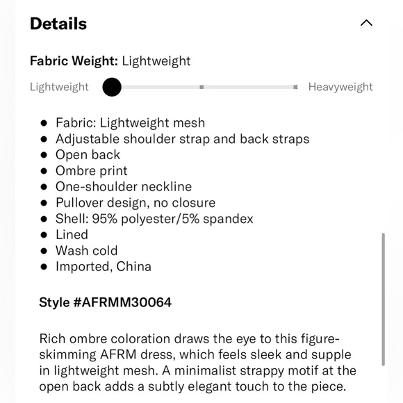 NWT! AFRM Foley One Shoulder Power Mesh Maxi Dress size Small - Picture 5 of 5